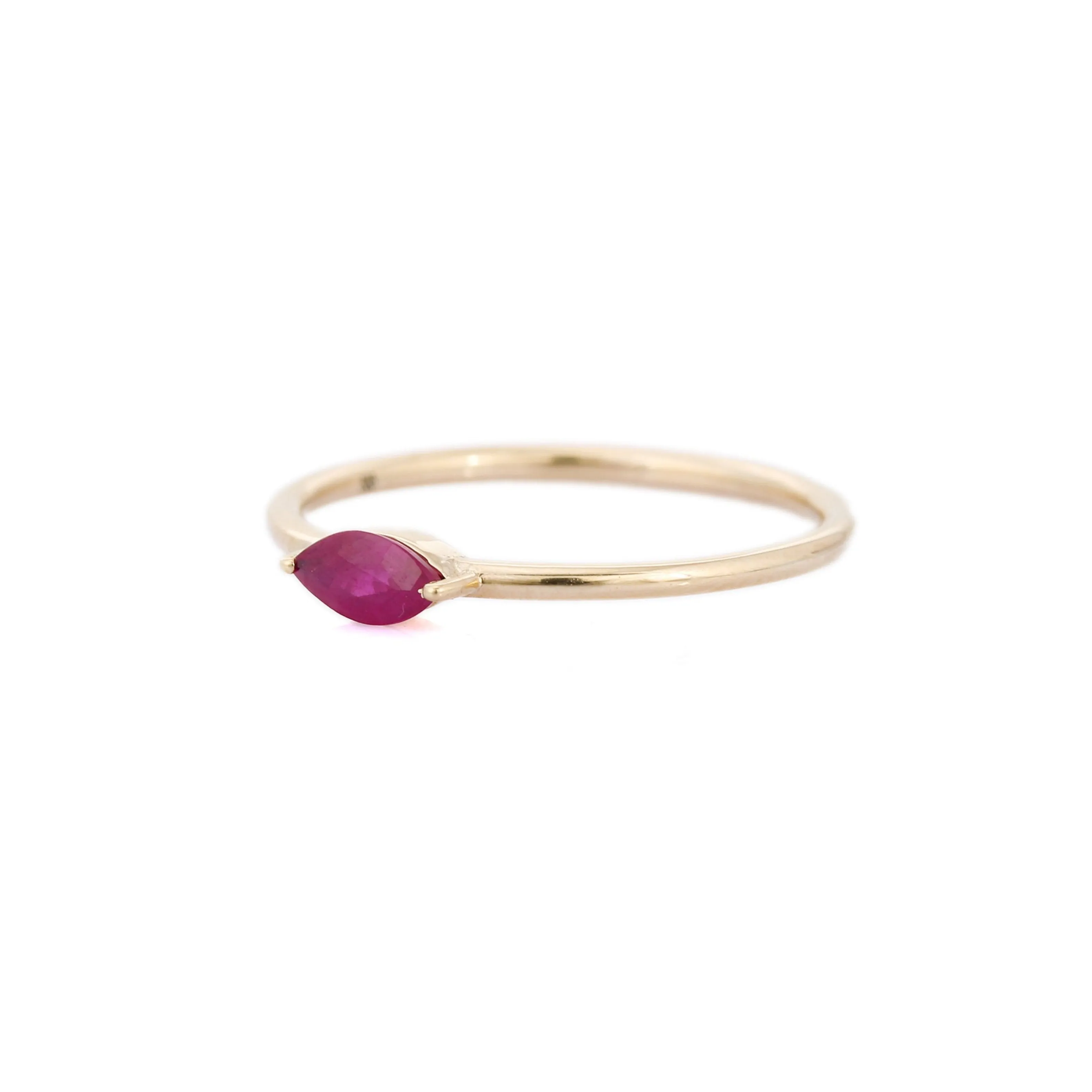 14K Yellow Gold Ruby Ring