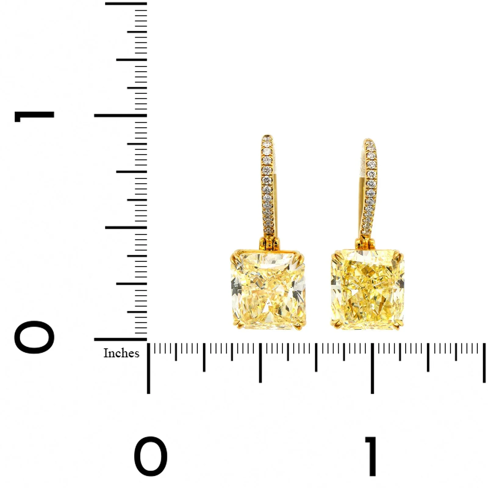 18K Yellow Gold Yellow Diamond Stud Earrings