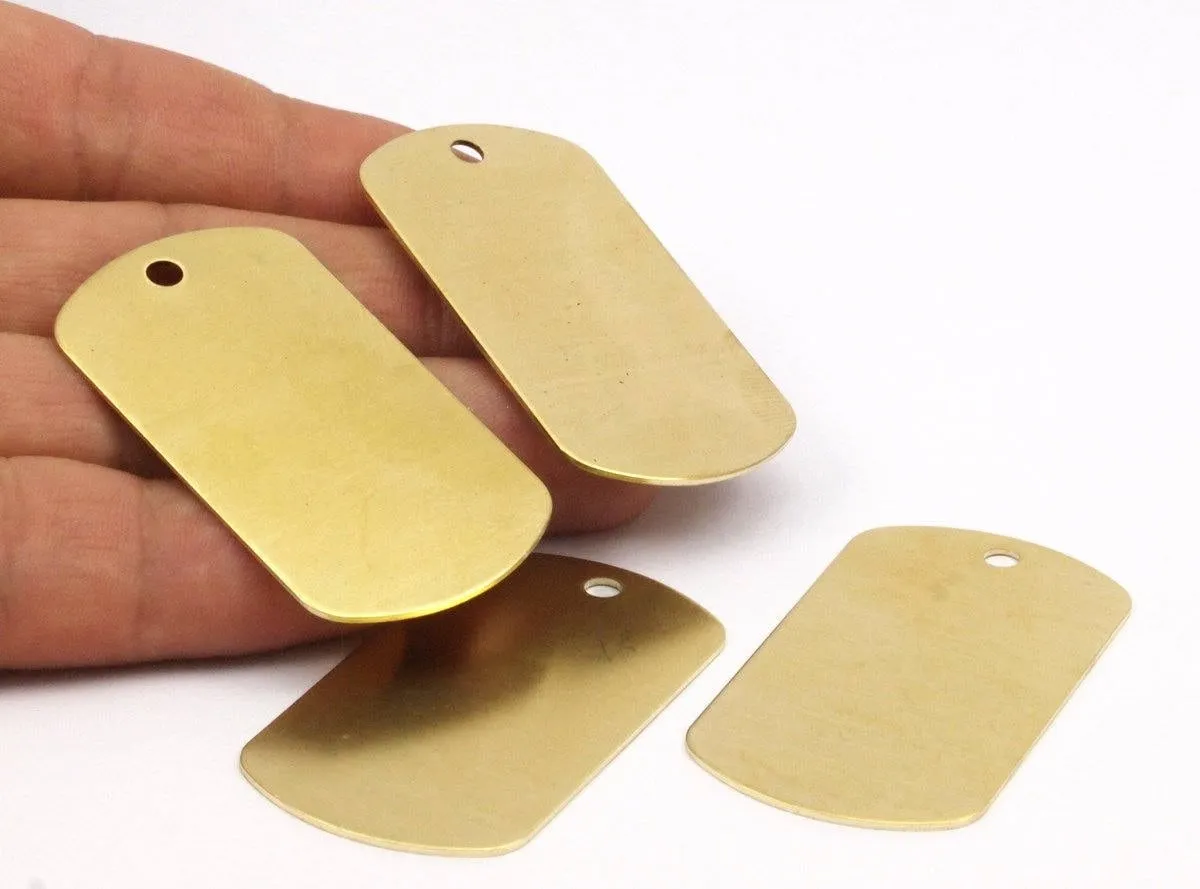 2 Raw Brass Military Tags (50x28x0.80mm) B-6 all