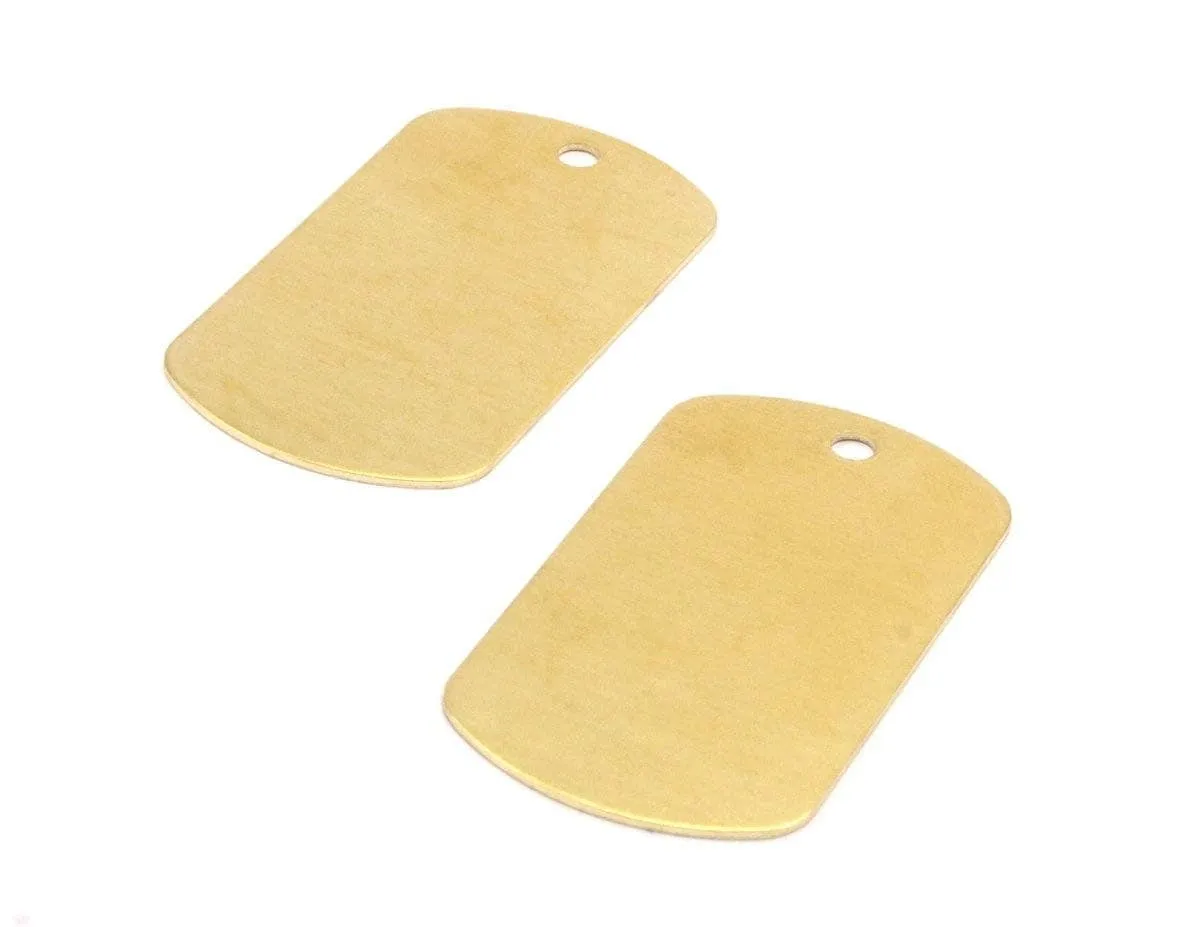 2 Raw Brass Military Tags (50x28x0.80mm) B-6 all