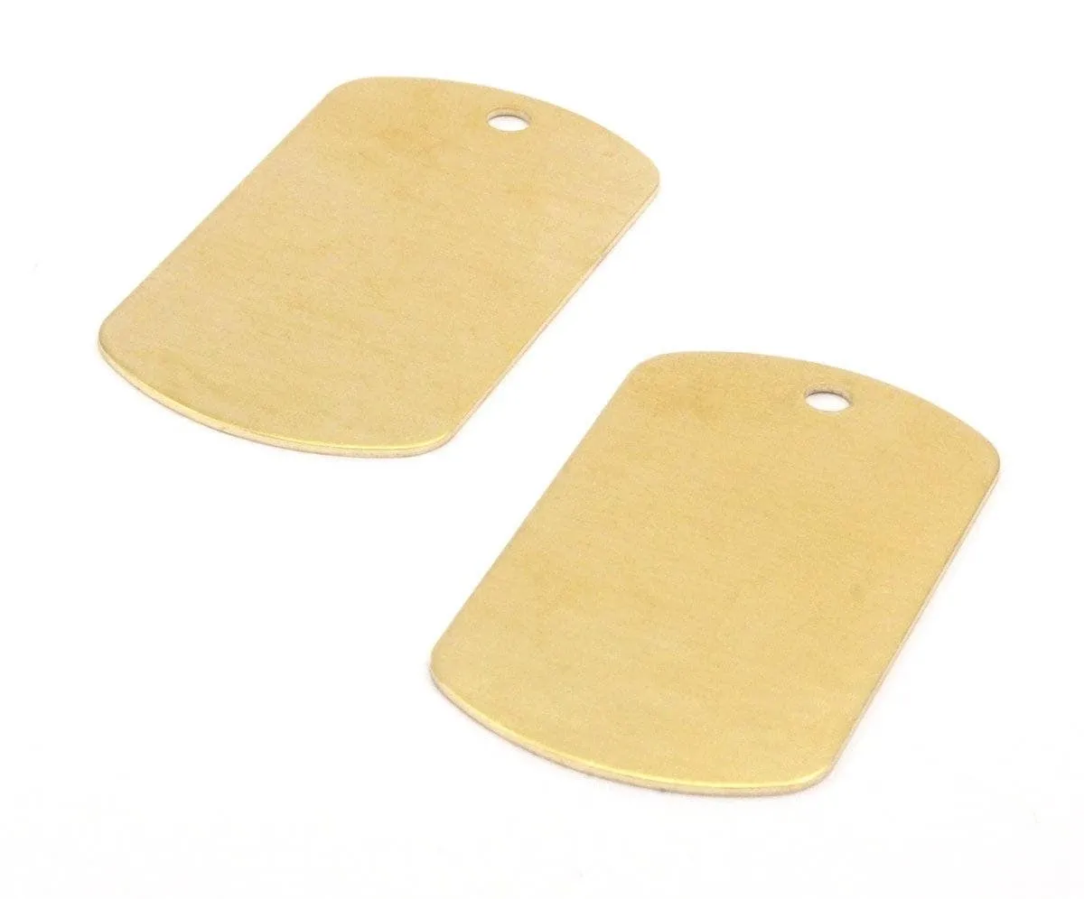 2 Raw Brass Military Tags (50x28x0.80mm) B-6 all