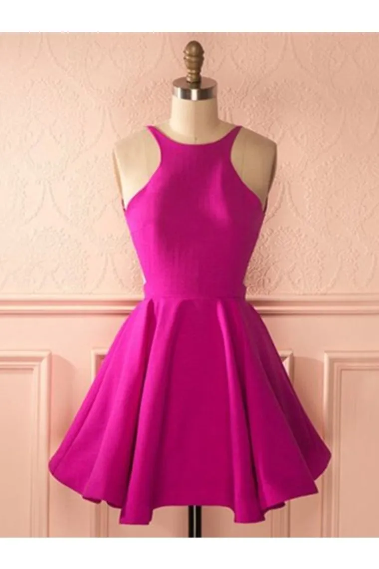 A Line Backless Short Mini Homecoming Dress