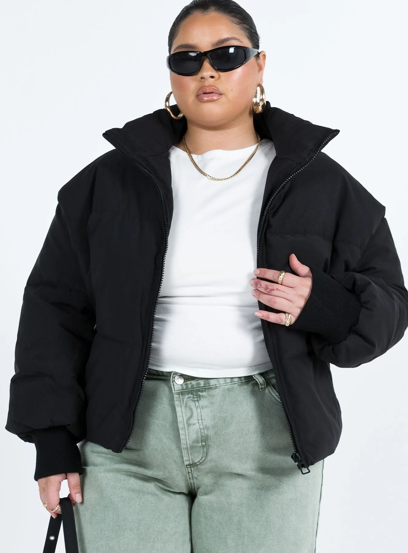 Abe Puffer Jacket Black Curve