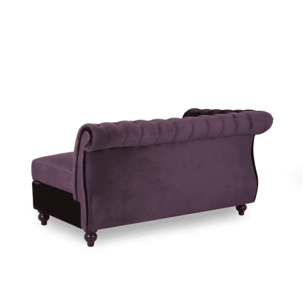 Amberside Suede Tufted Chesterfield Sectional Sofa