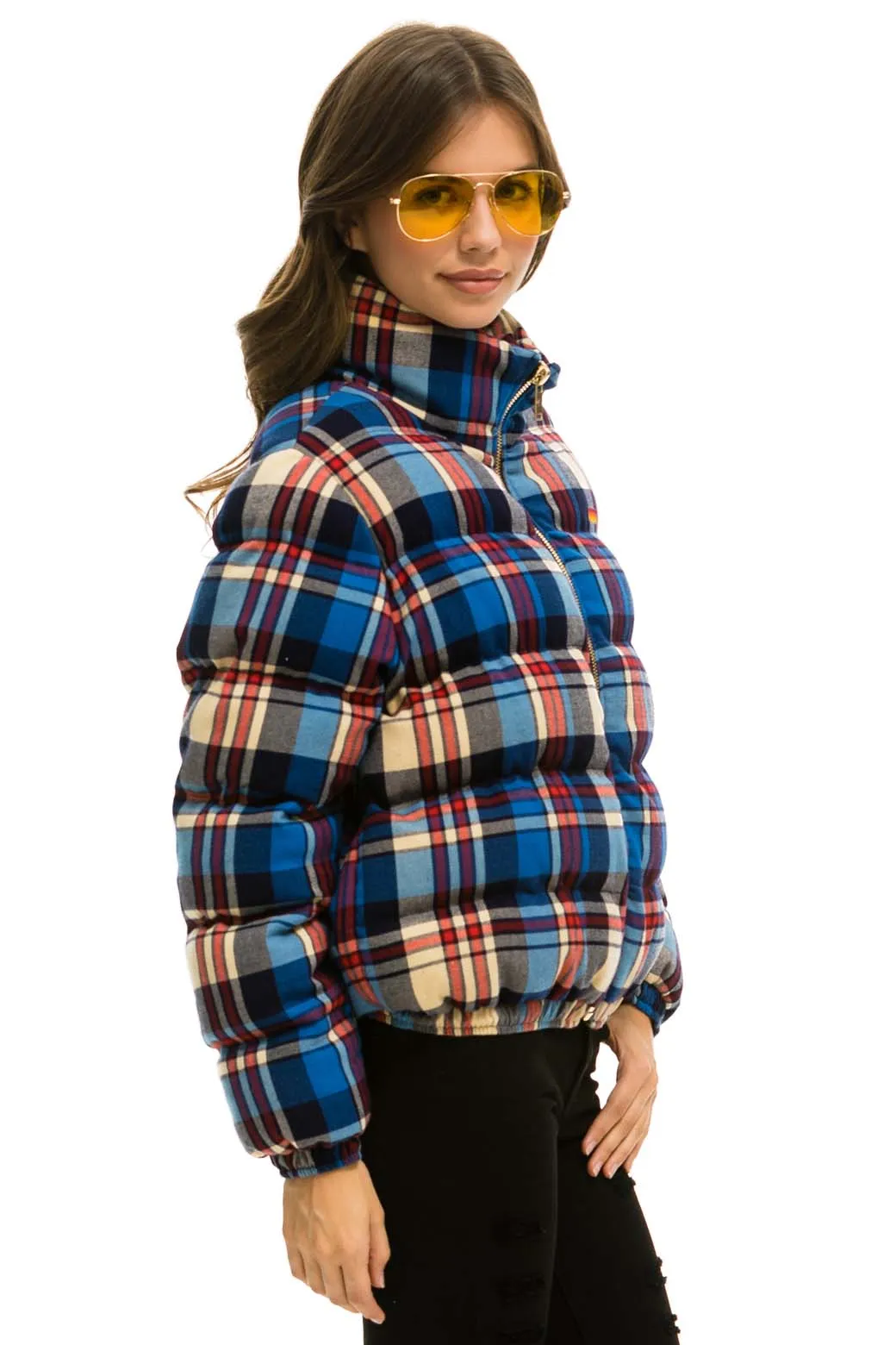 APRES PLAID PUFFER JACKET - PATRIOT PLAID