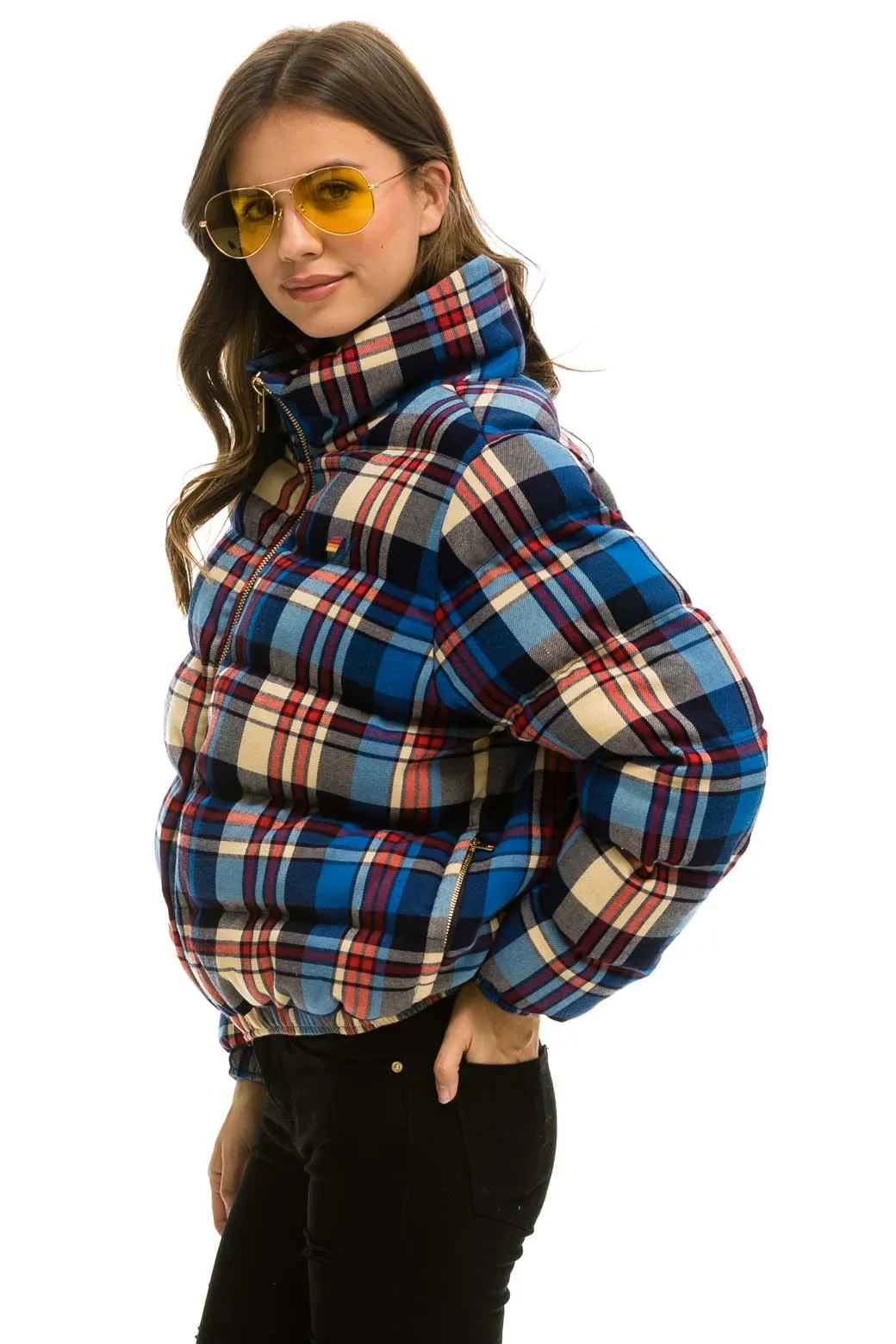 APRES PLAID PUFFER JACKET - PATRIOT PLAID