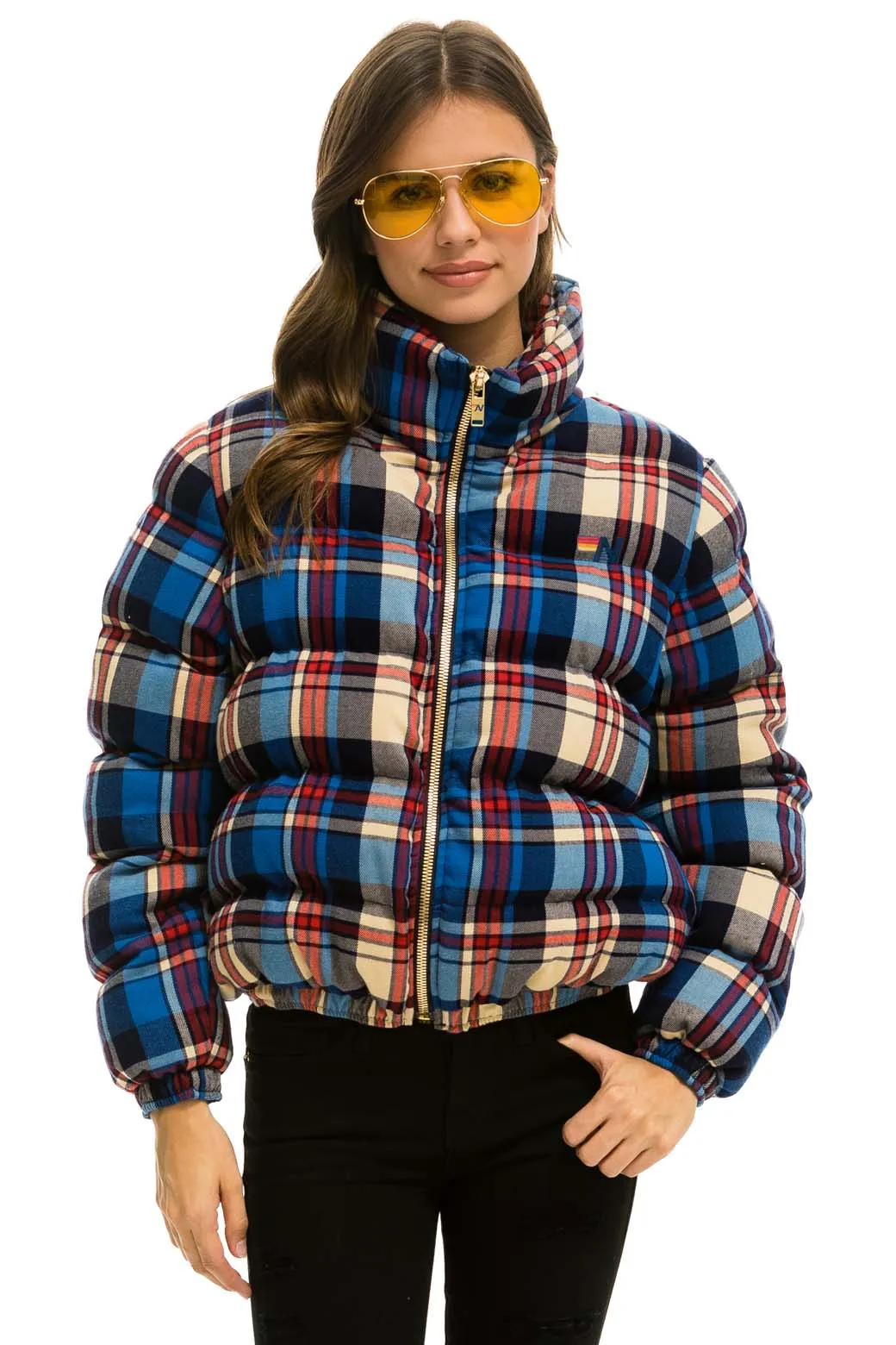 APRES PLAID PUFFER JACKET - PATRIOT PLAID