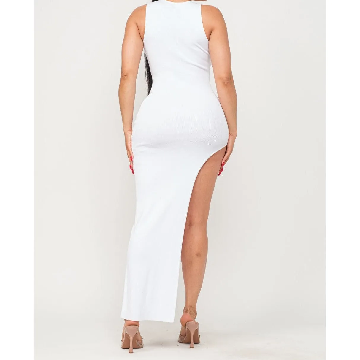 Arisa Cut Out Maxi Dress - White