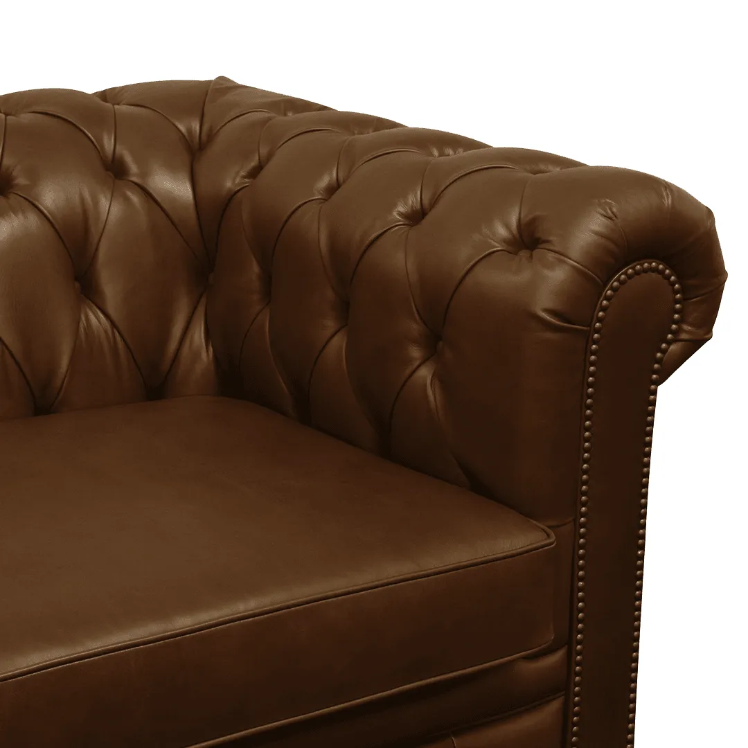 Arthur Premium Aniline Leather Chesterfield Sofa by Chattel