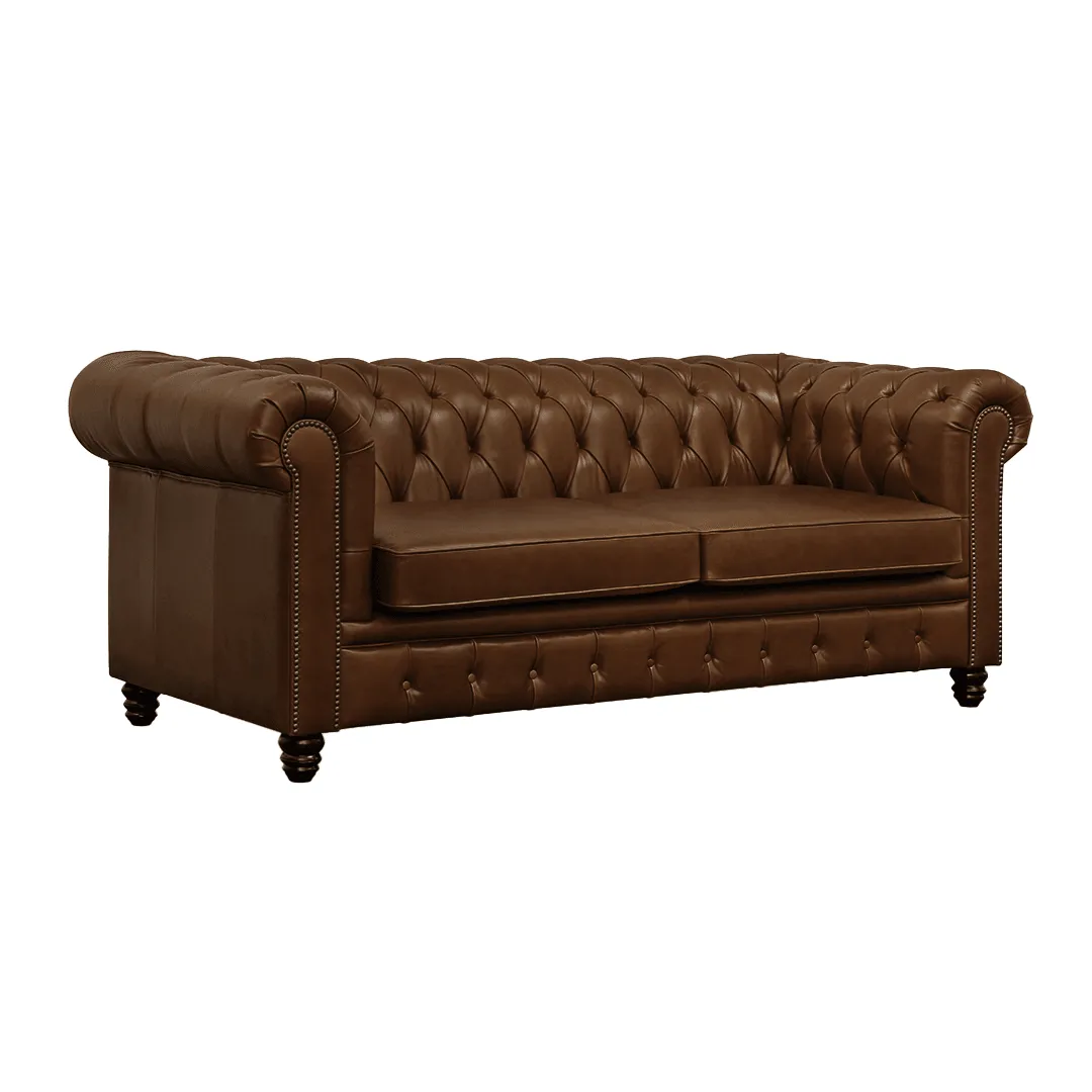 Arthur Premium Aniline Leather Chesterfield Sofa by Chattel