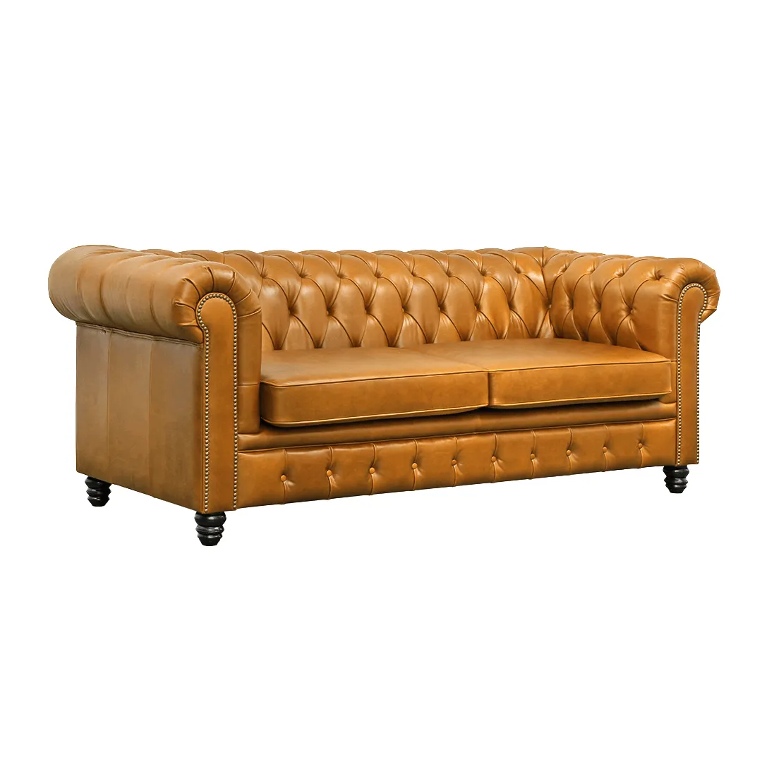 Arthur Premium Aniline Leather Chesterfield Sofa by Chattel