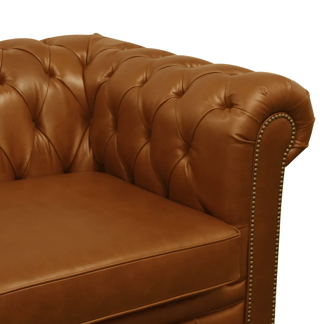 Arthur Premium Aniline Leather Chesterfield Sofa by Chattel