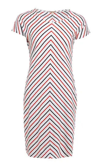 Barbour Whitmore Striped Dress - White/Navy/Orange