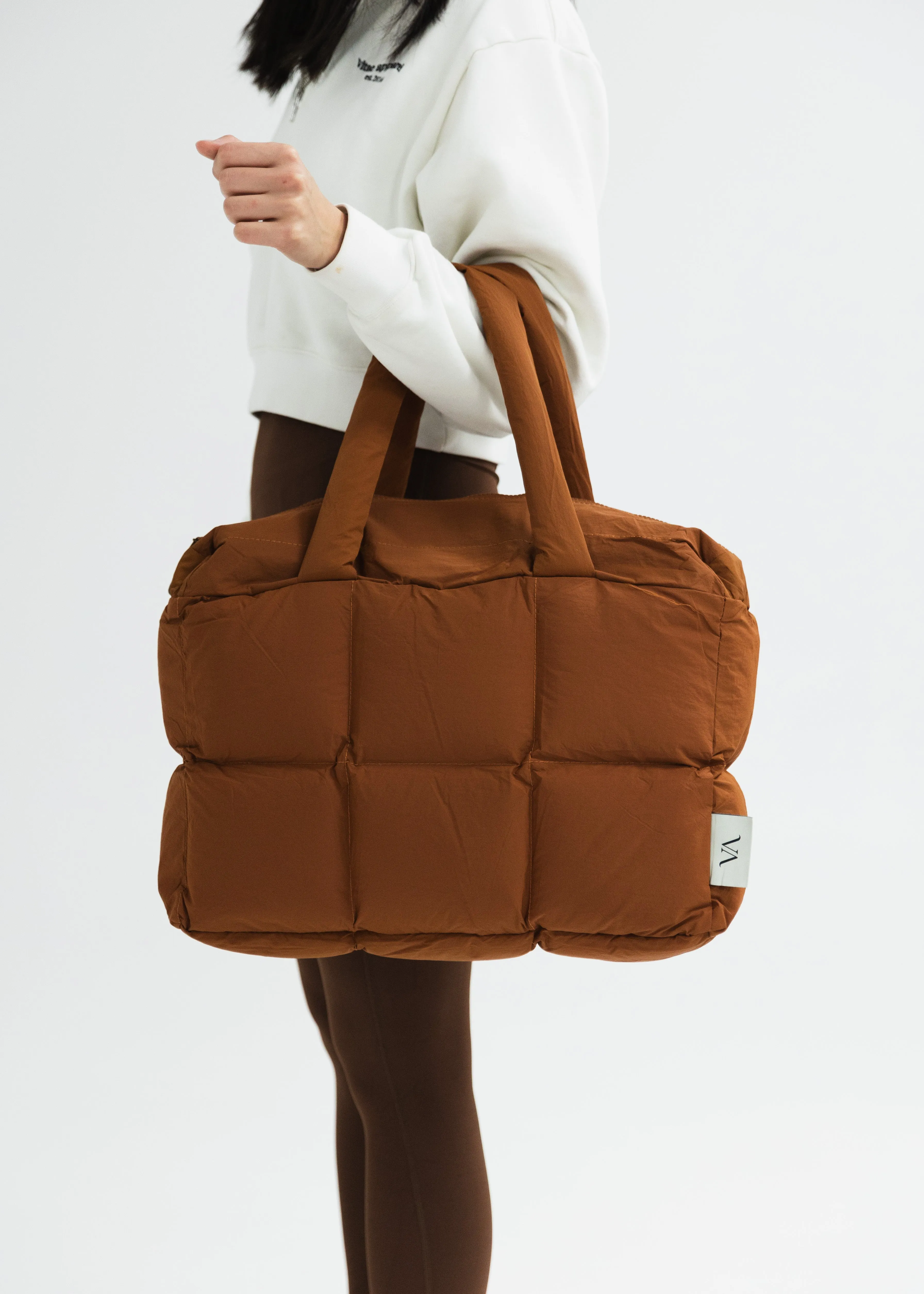 Be Confident, Be You Puffer Bag Caramel