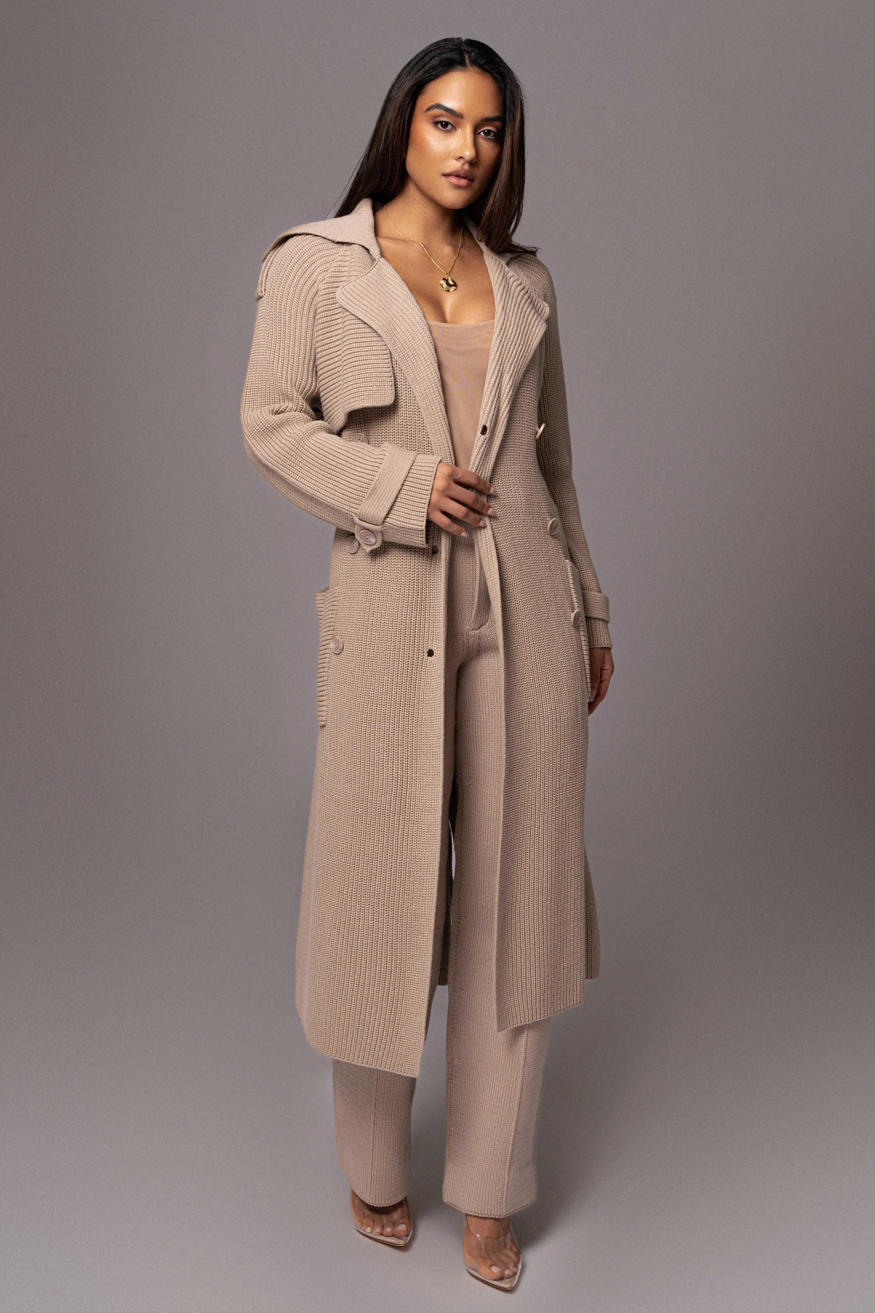 Beige Maxinne Knit Coat