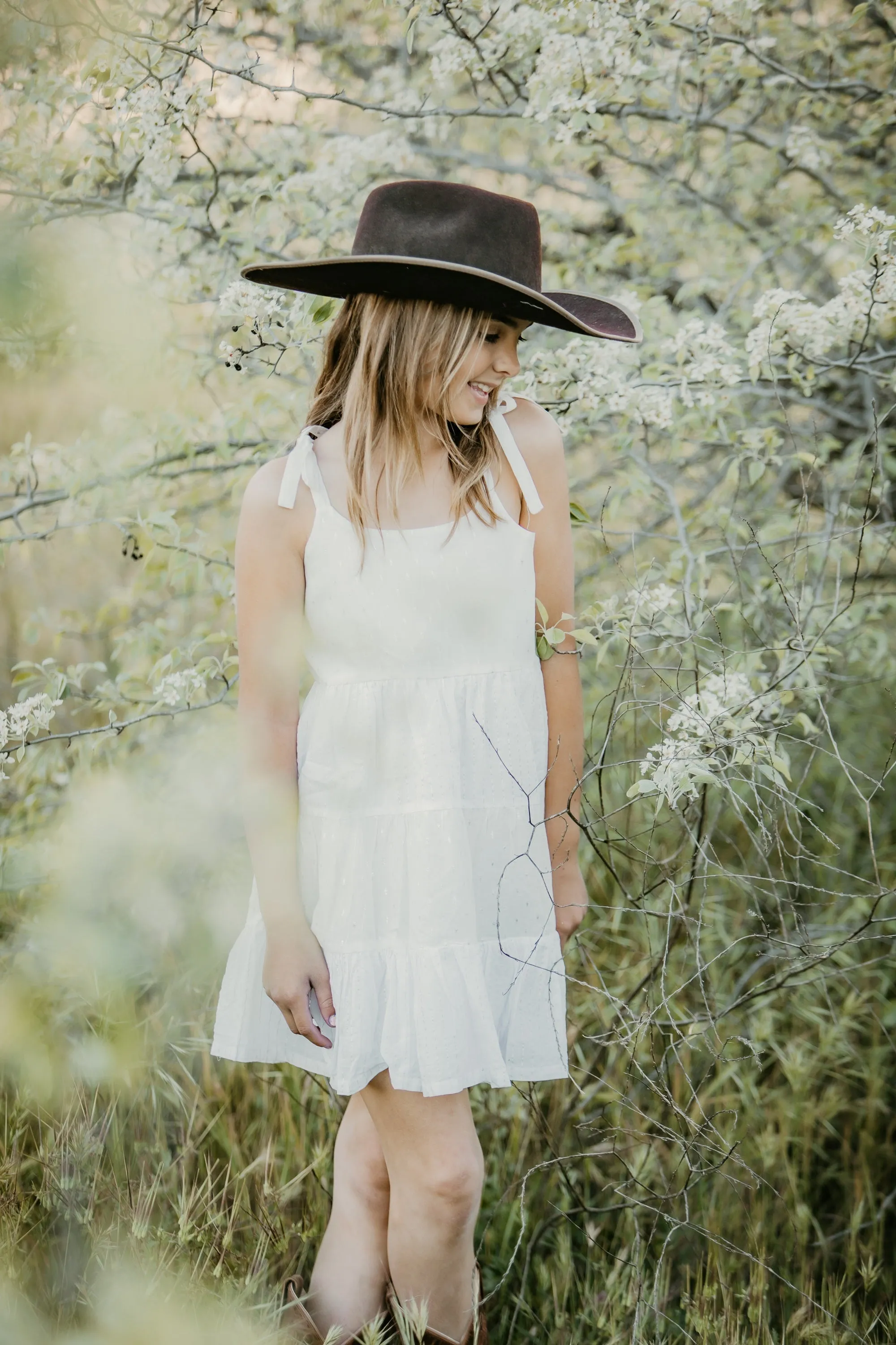 Bella White Sparkle Dress