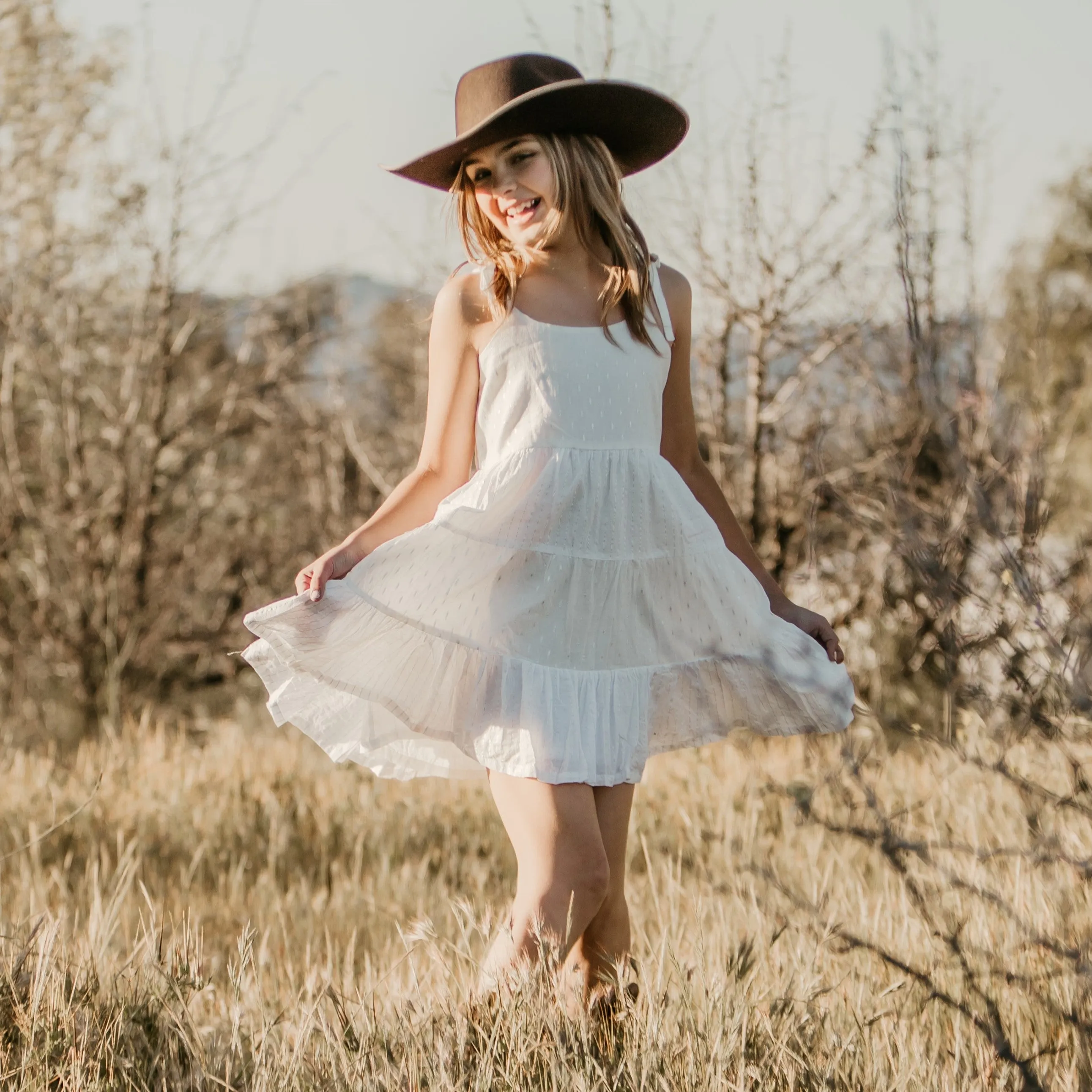 Bella White Sparkle Dress