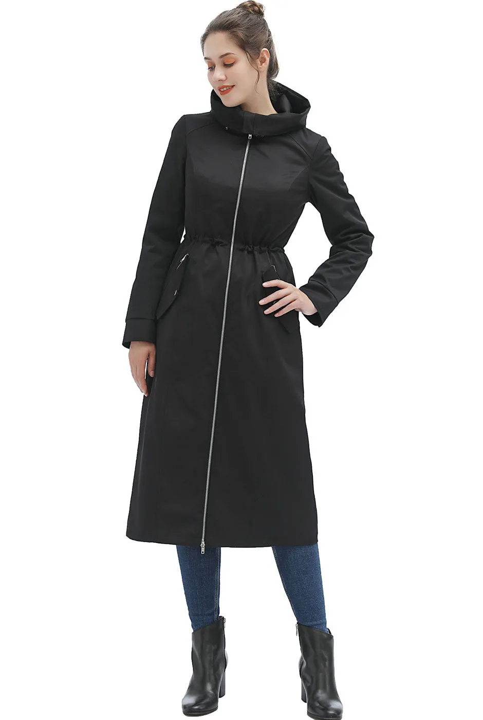 BGSD Women Zip-Out Lined Hooded Long Raincoat