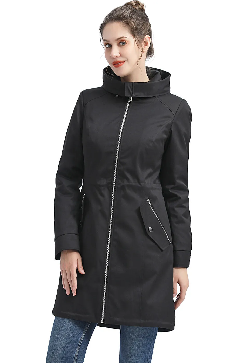 BGSD Women Zip-Out Lined Hooded Raincoat