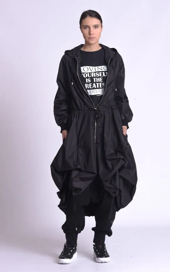 Black Long Raincoat