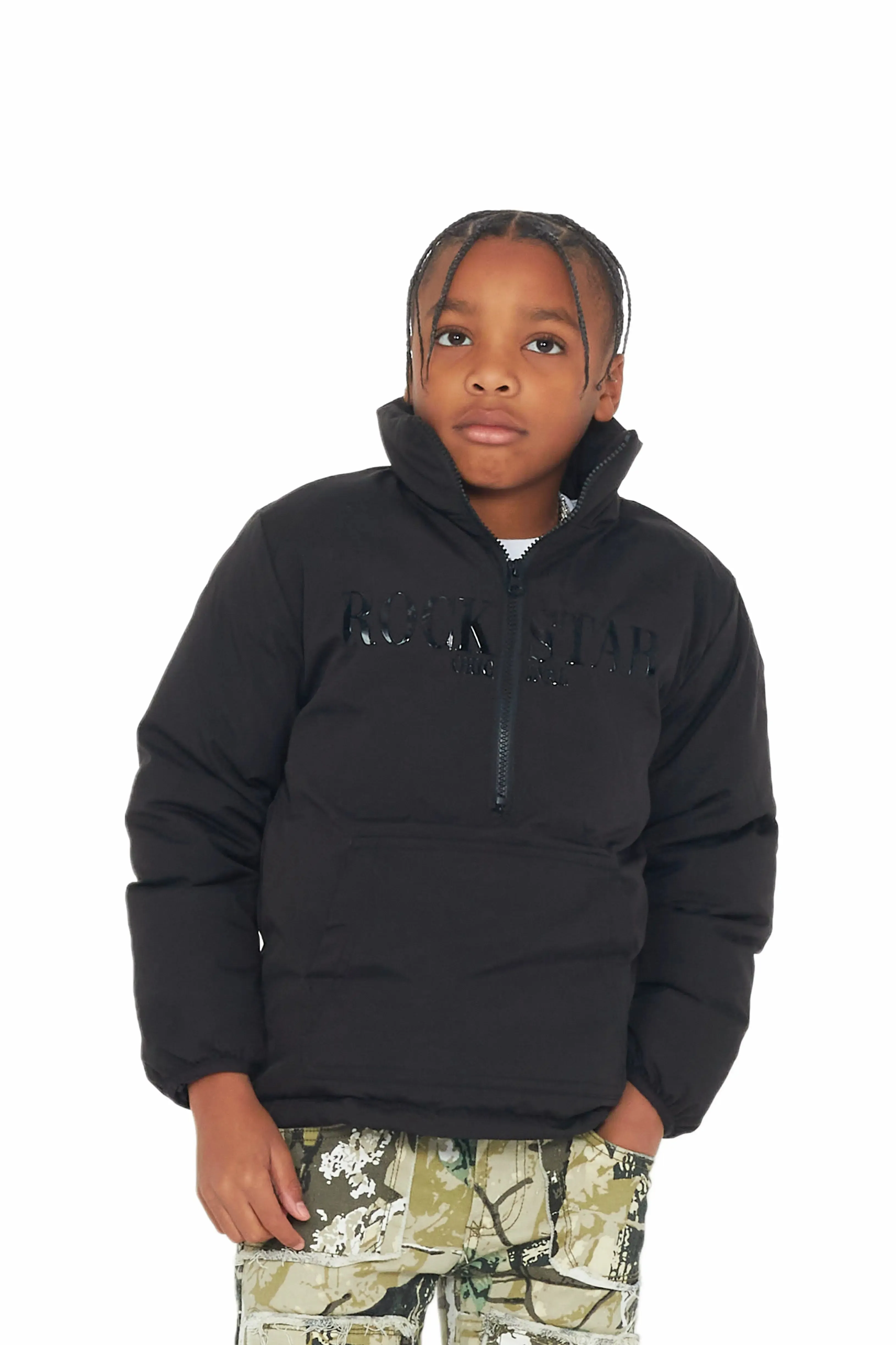 Boys Jon Black Puffer Jacket