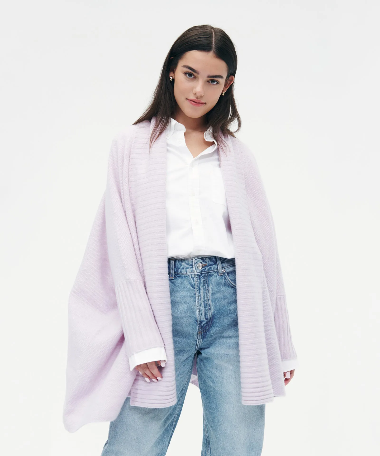 Cashmere Shawl Collar Cocoon Cardigan