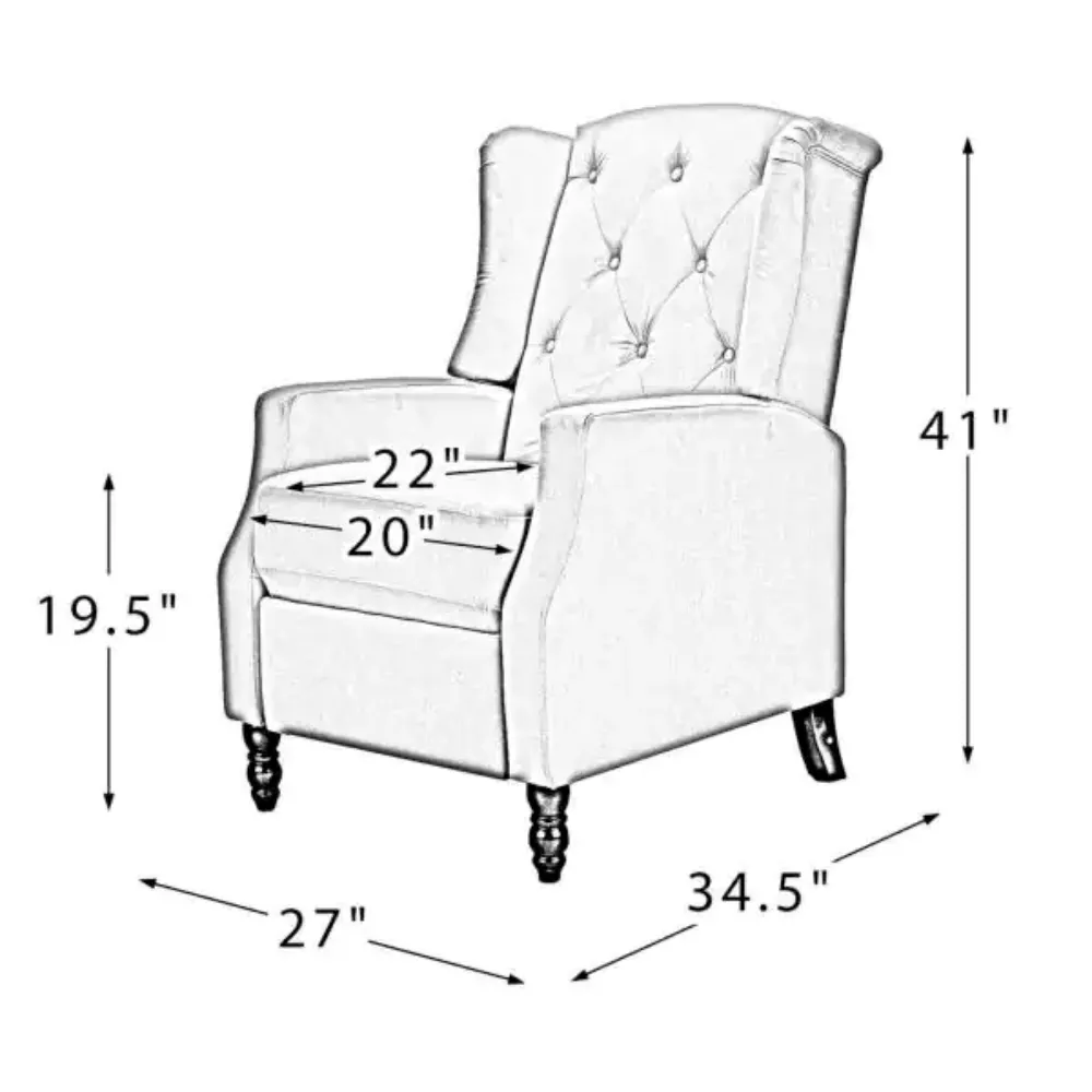 Cayo Chesterfield Wing Chair in Green Color