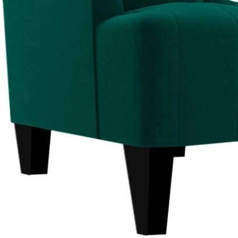 Cayo Chesterfield Wing Chair in Green Color