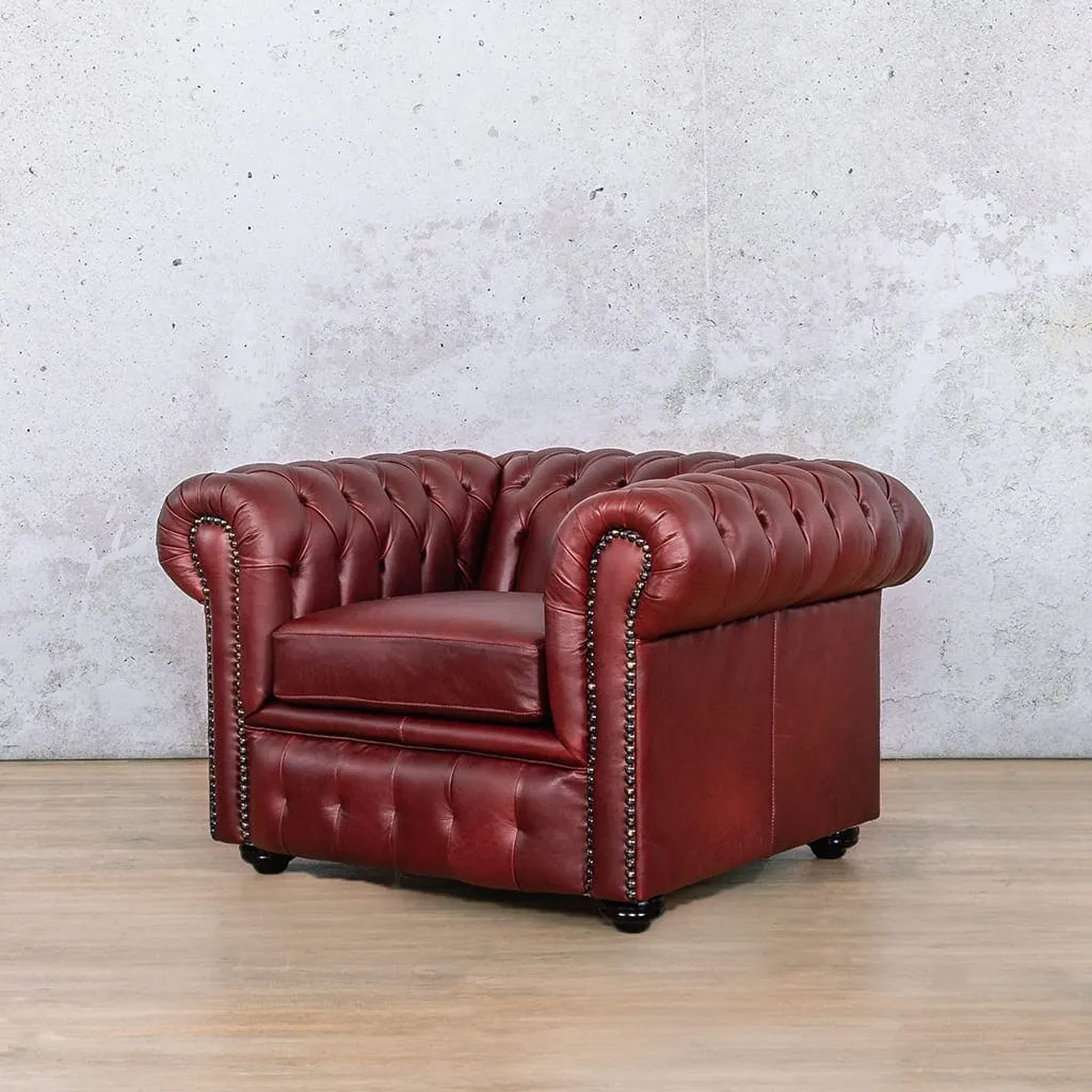 Chesterfield 1 Seater Leather Sofa