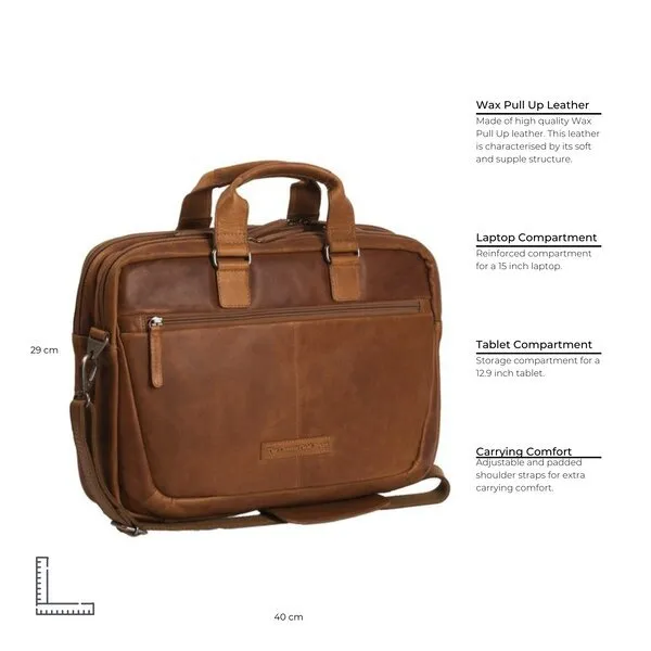 Chesterfield 15" Laptop Bag  - Seth | Cognac