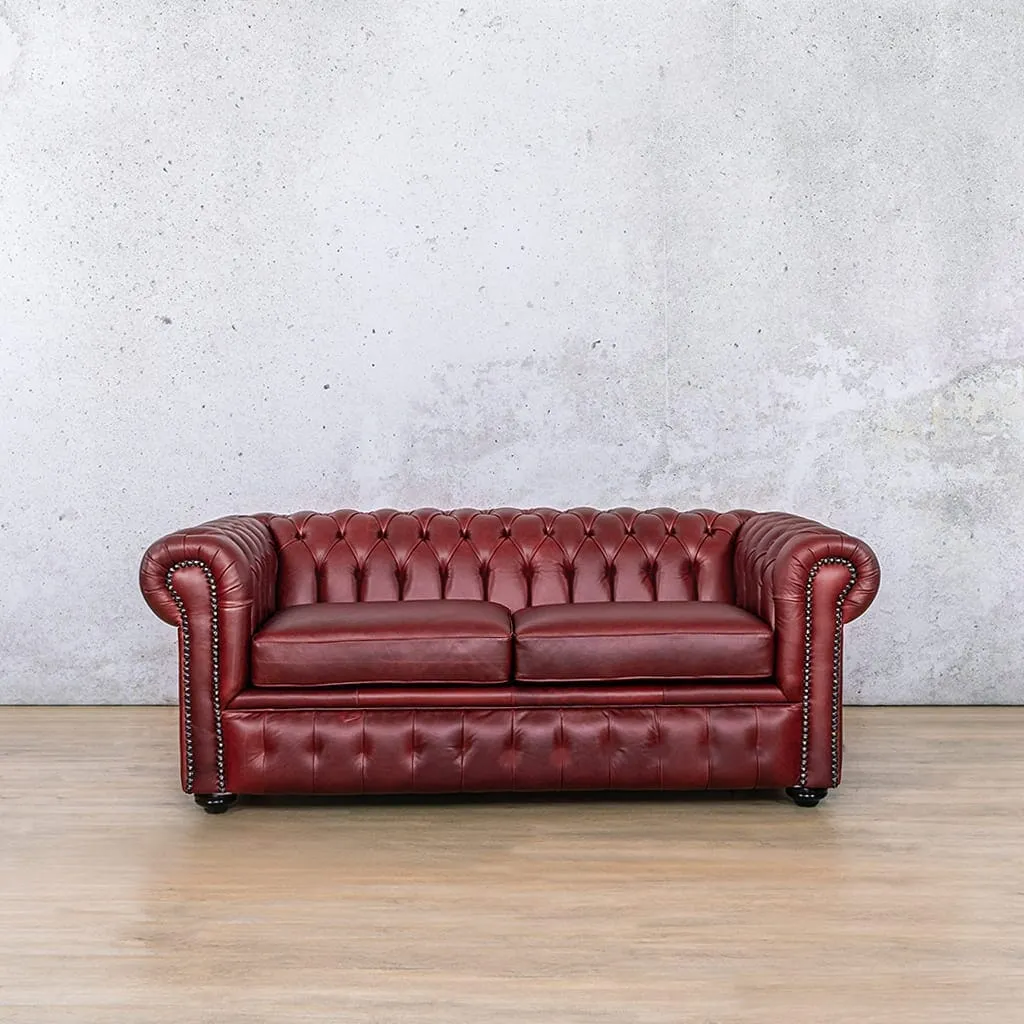 Chesterfield 2 Seater Leather Sofa