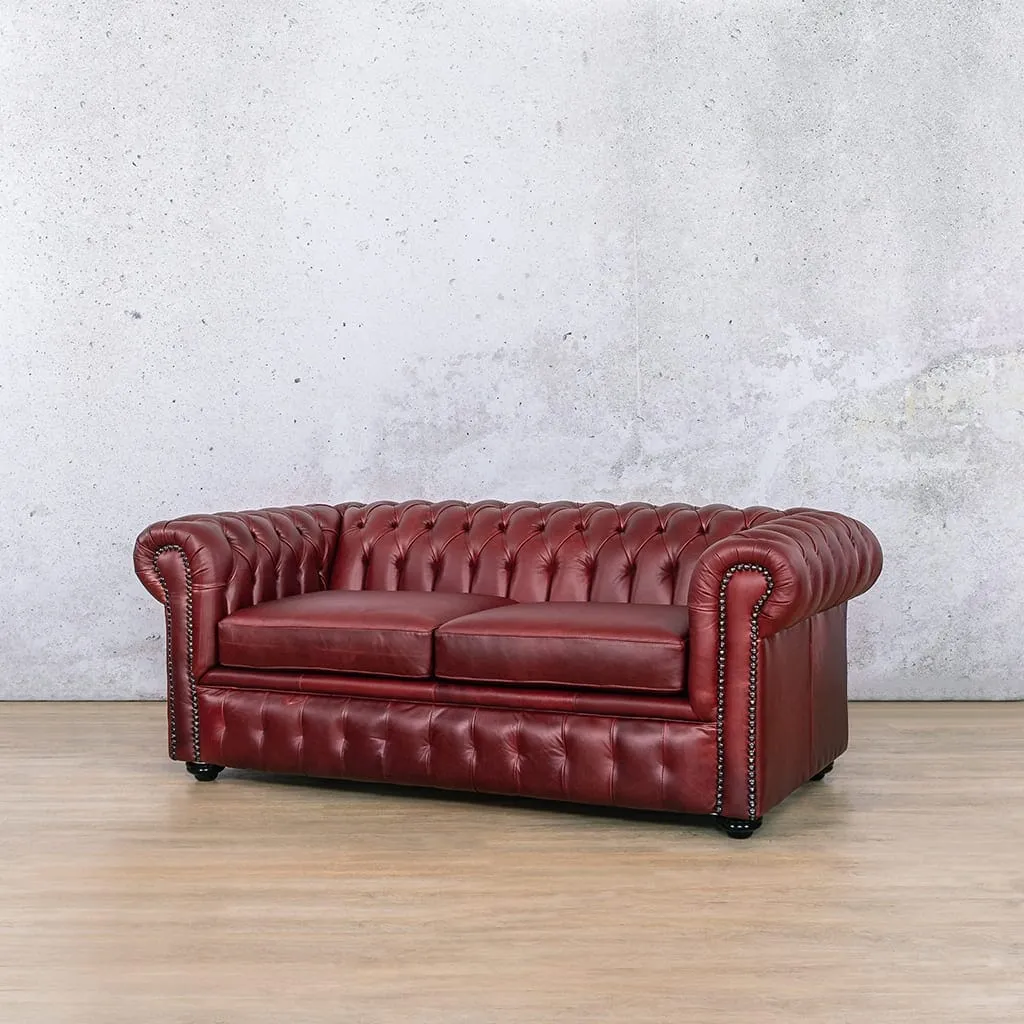 Chesterfield 2 Seater Leather Sofa