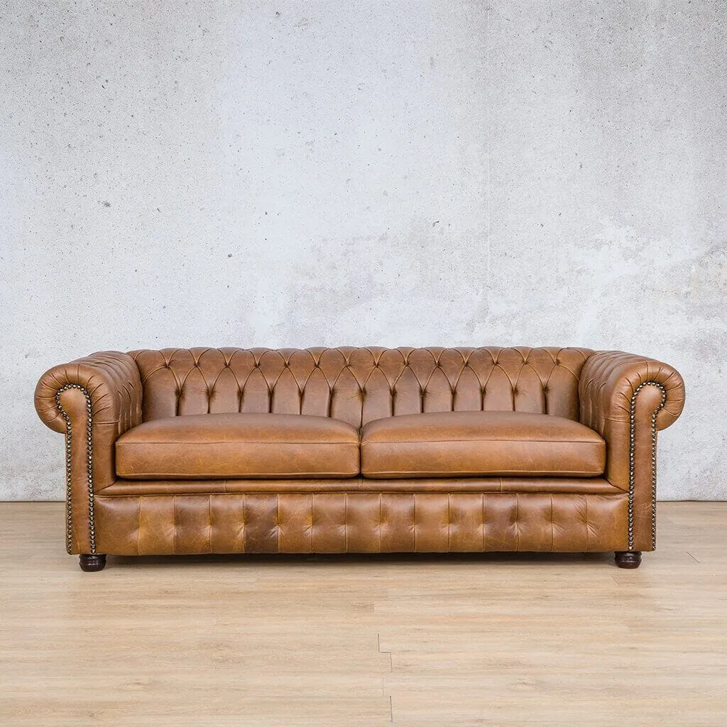 Chesterfield 3 Seater Leather Sofa