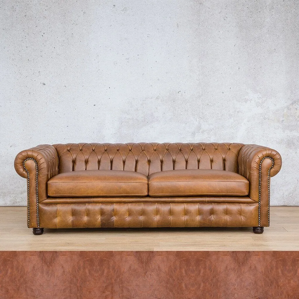 Chesterfield 3 Seater Leather Sofa