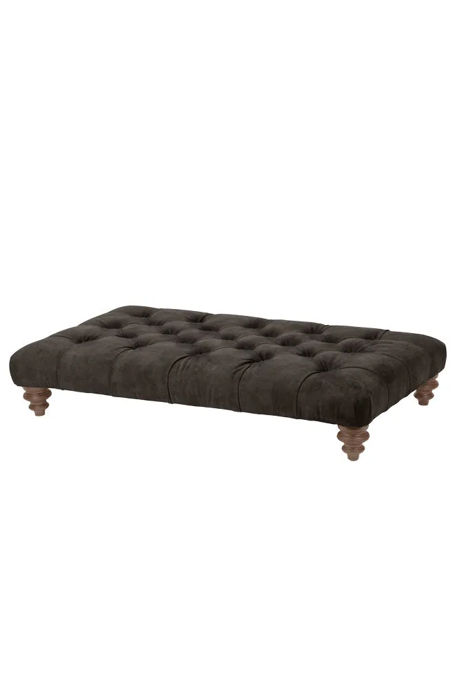 Chesterfield Charcoal Buttoned Footstool