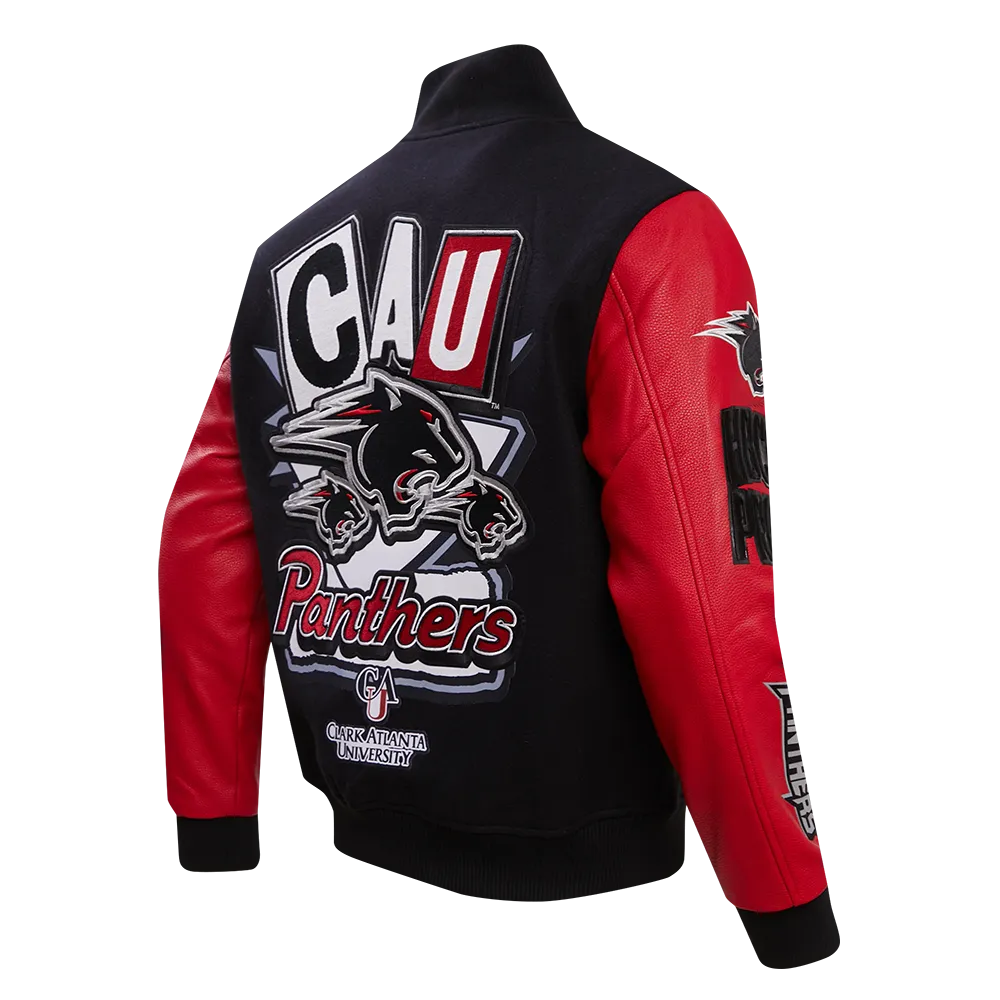 CLARK ATLANTA UNIVERSITY HOMECOMING MEN'S WOOL VARSITY JACKET (BLACK/RED)