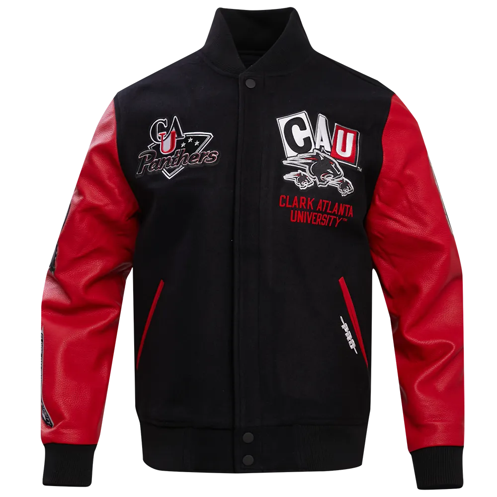 CLARK ATLANTA UNIVERSITY HOMECOMING MEN'S WOOL VARSITY JACKET (BLACK/RED)