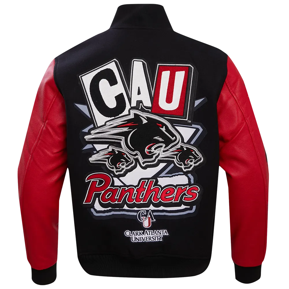 CLARK ATLANTA UNIVERSITY HOMECOMING MEN'S WOOL VARSITY JACKET (BLACK/RED)