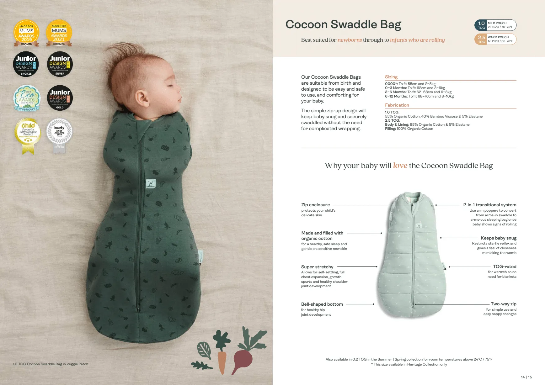 COCOON SWADDLE BAG - 2.5 TOG