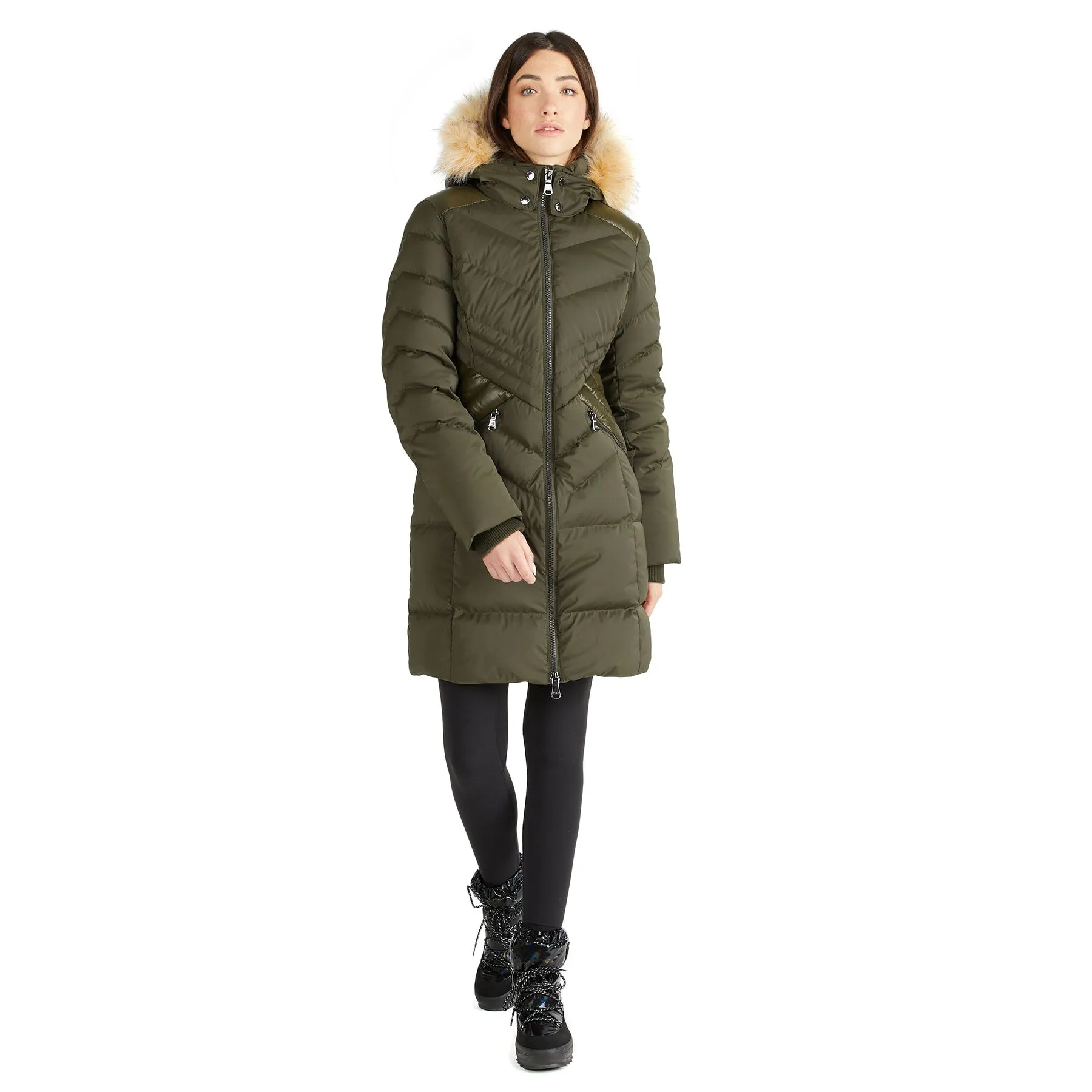 Countess Women's Puffer w/ Faux Fur Trim