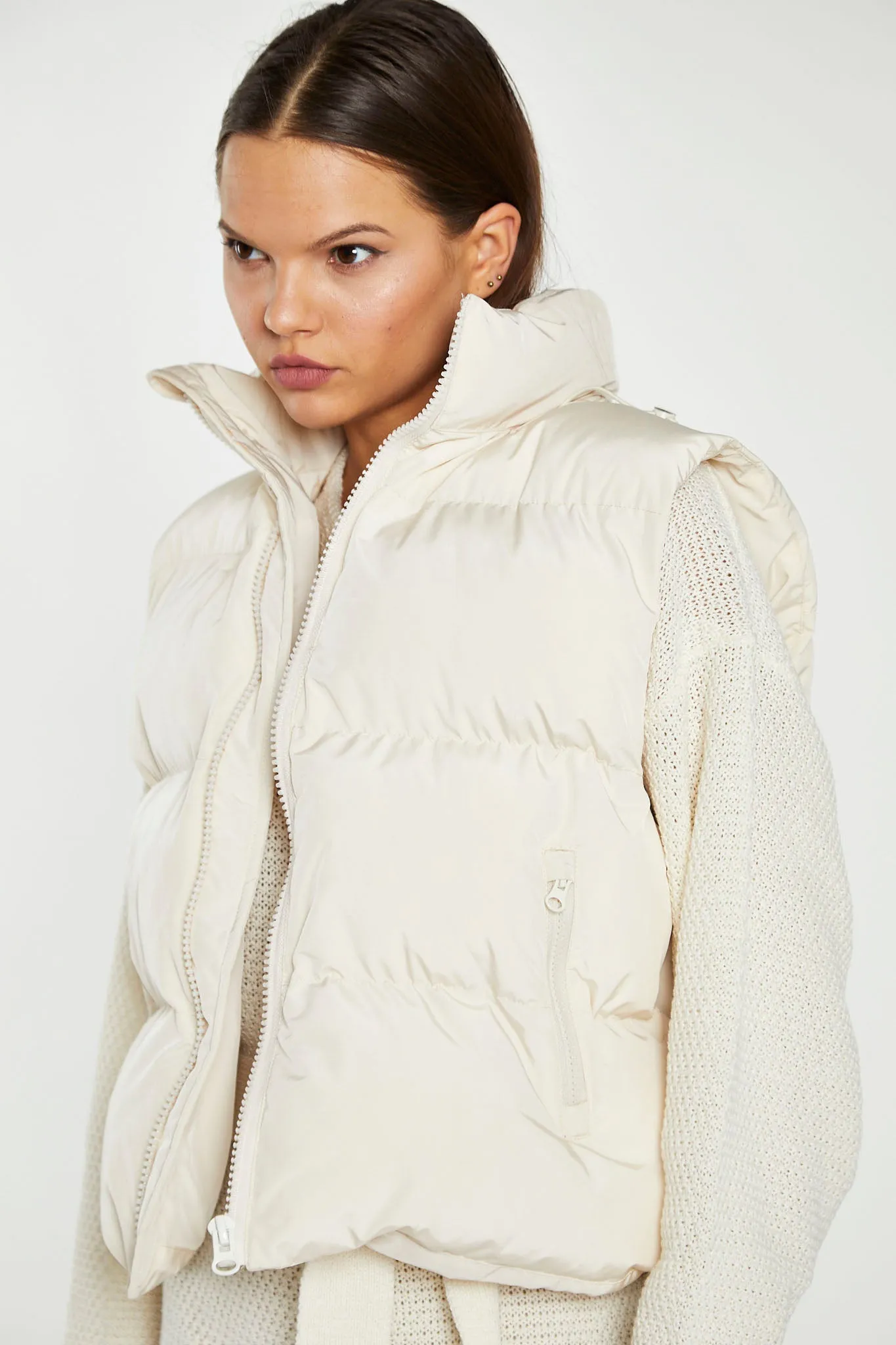 Cream Puffer Gilet