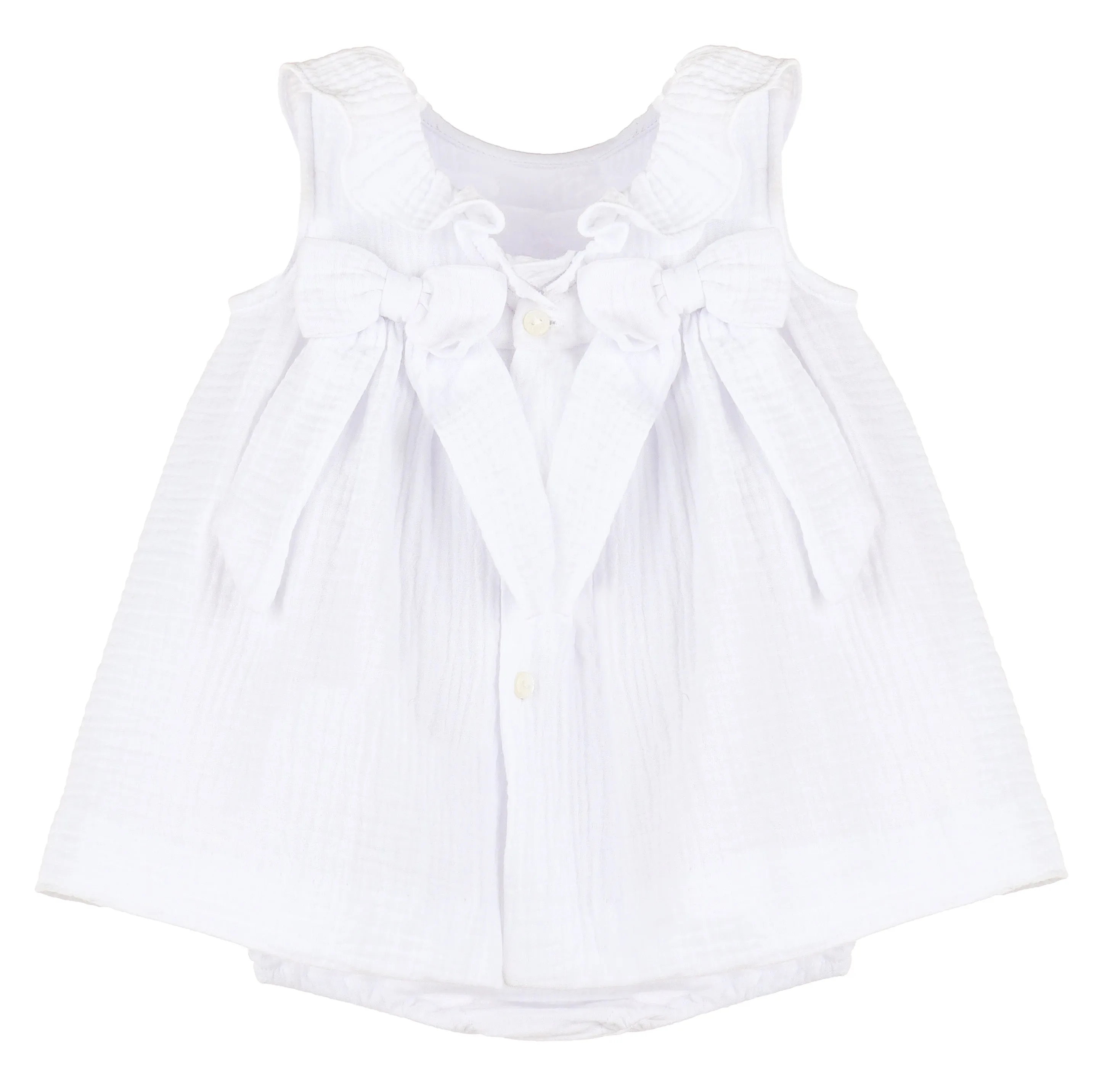 Cuddle Cotton Dress | White (2T, 3T)