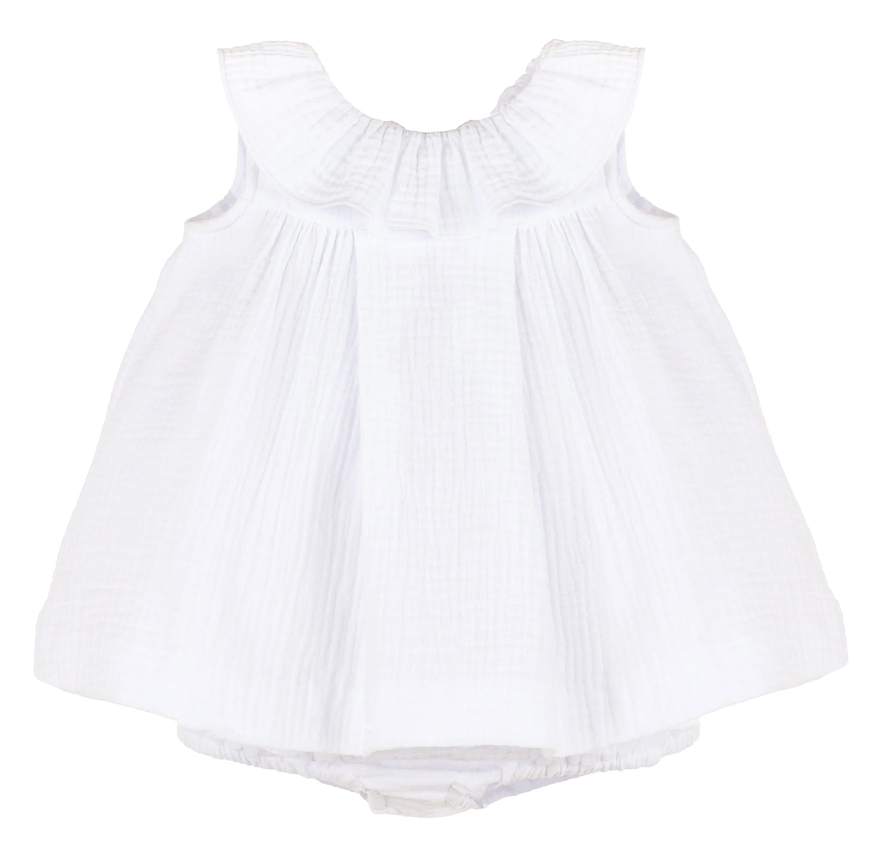 Cuddle Cotton Dress | White (2T, 3T)