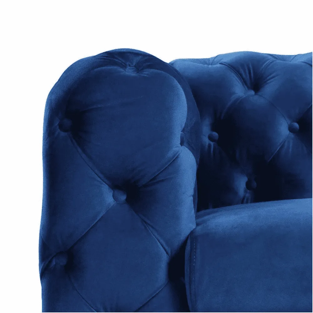 Dollo Chesterfield Suede Tufted Sofa Set