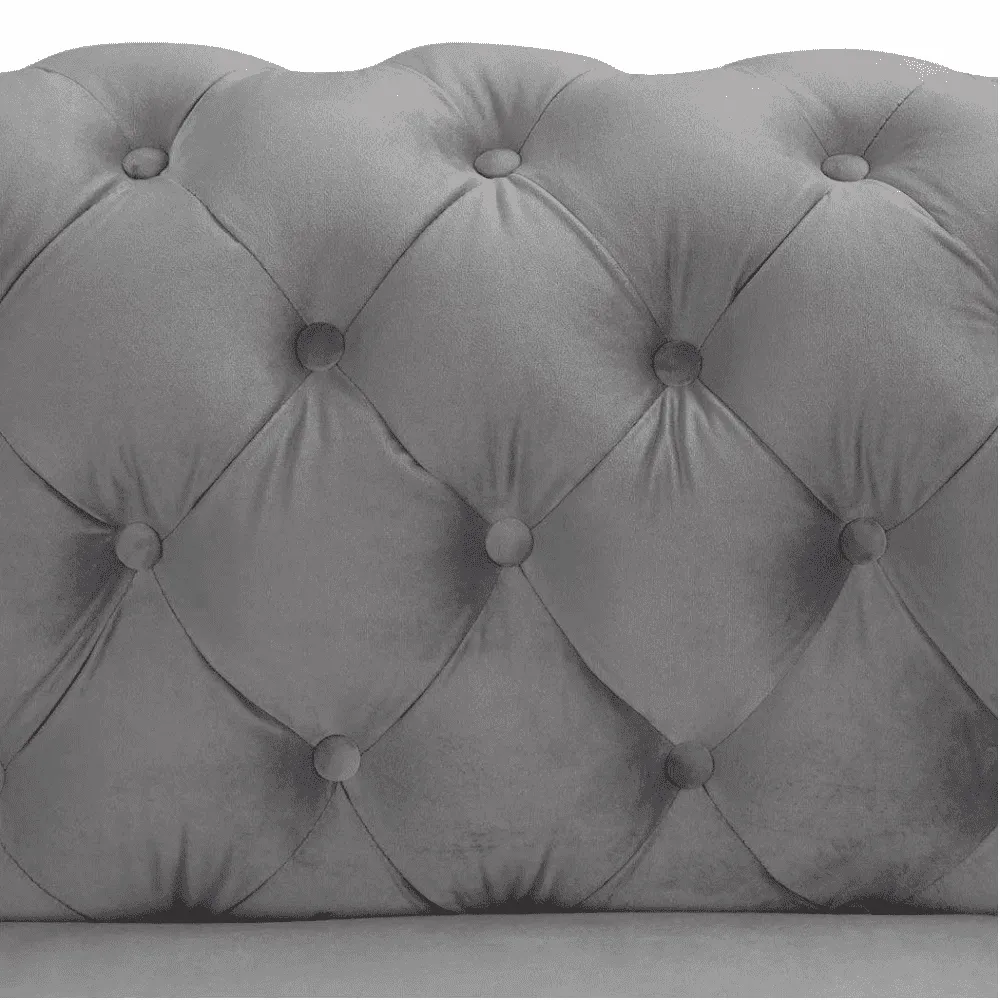 Dollo Chesterfield Suede Tufted Sofa Set