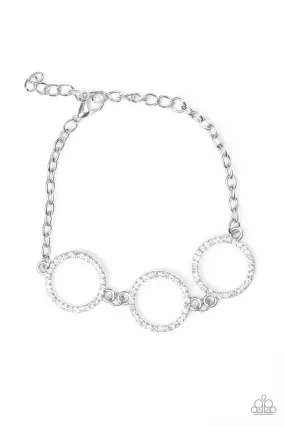 Dress The Part White Rhinestone Bracelet - Paparazzi Accessories