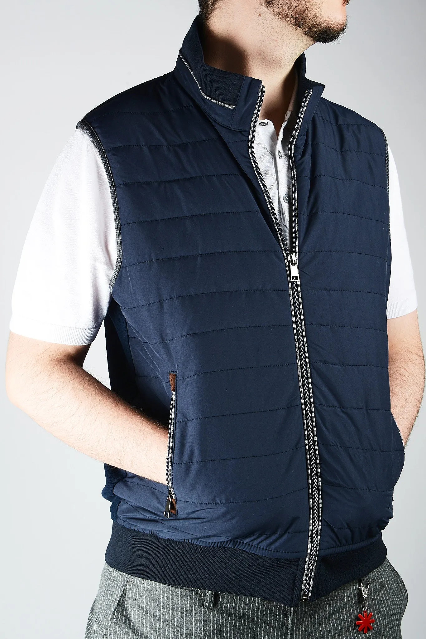 Euro High Collar Puffer Vest