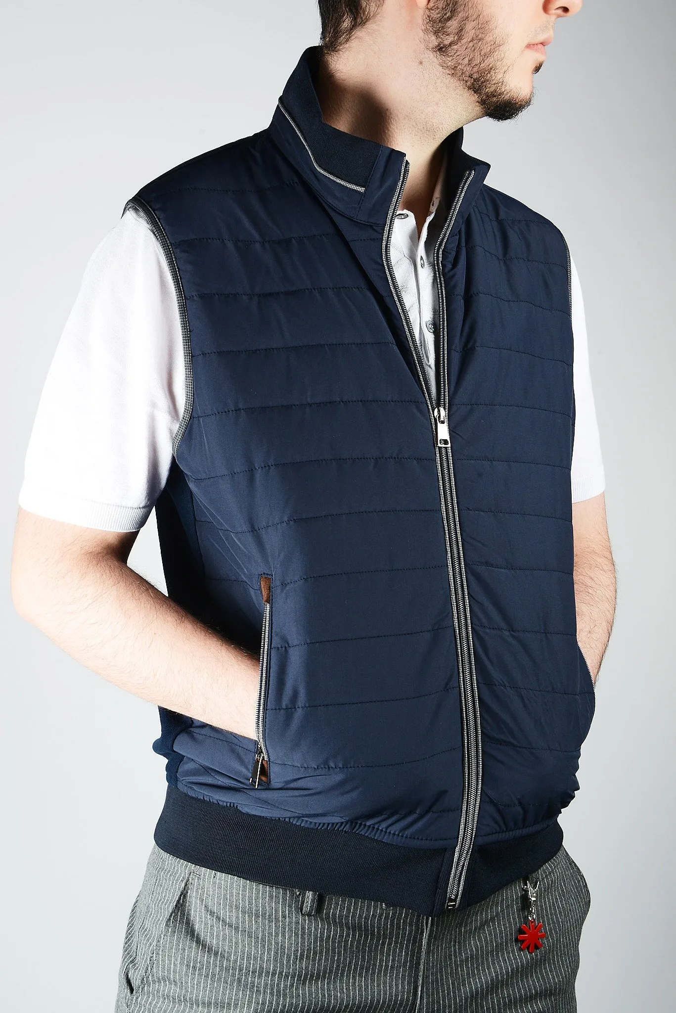 Euro High Collar Puffer Vest