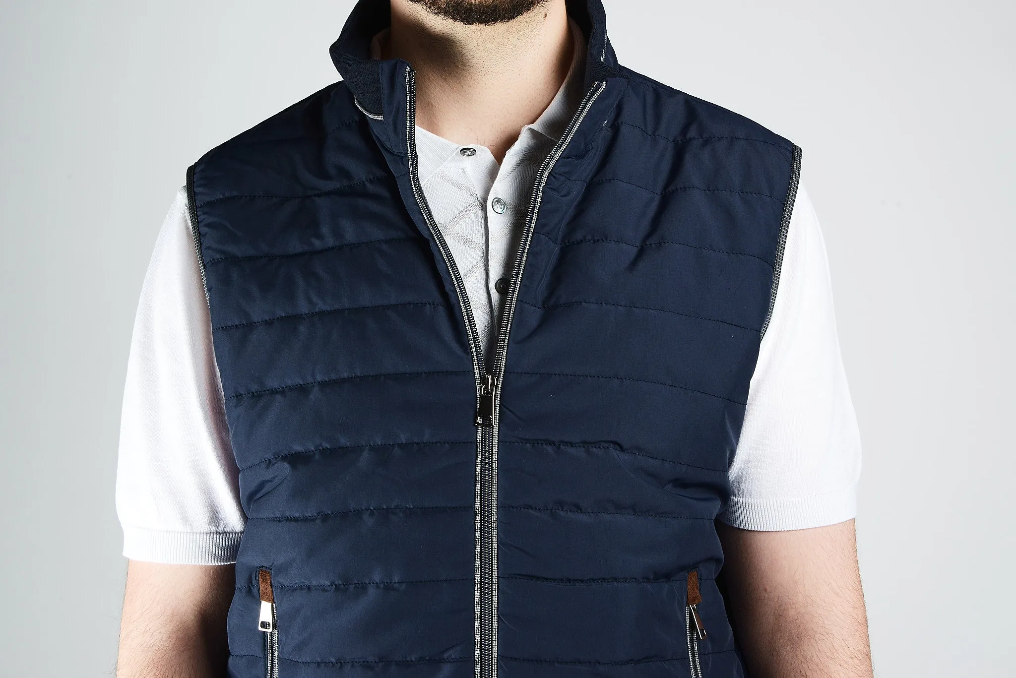 Euro High Collar Puffer Vest