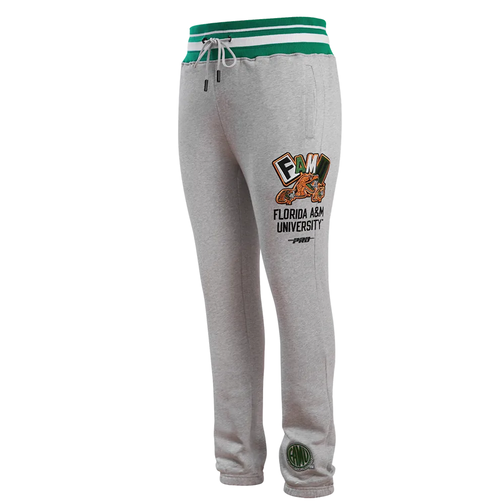 FLORIDA A&M UNIVERSITY HOMECOMING MEN'S RIB SWEATPANT (HEATHER GREY/GREEN)